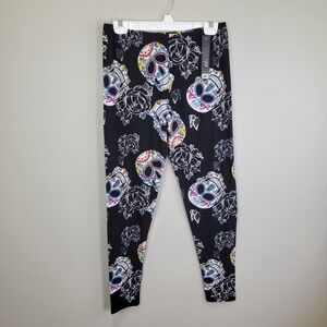 Leggings Depot Sugar Skull Polyester Spandex Ankle Leggings Extra Plus‎ Size